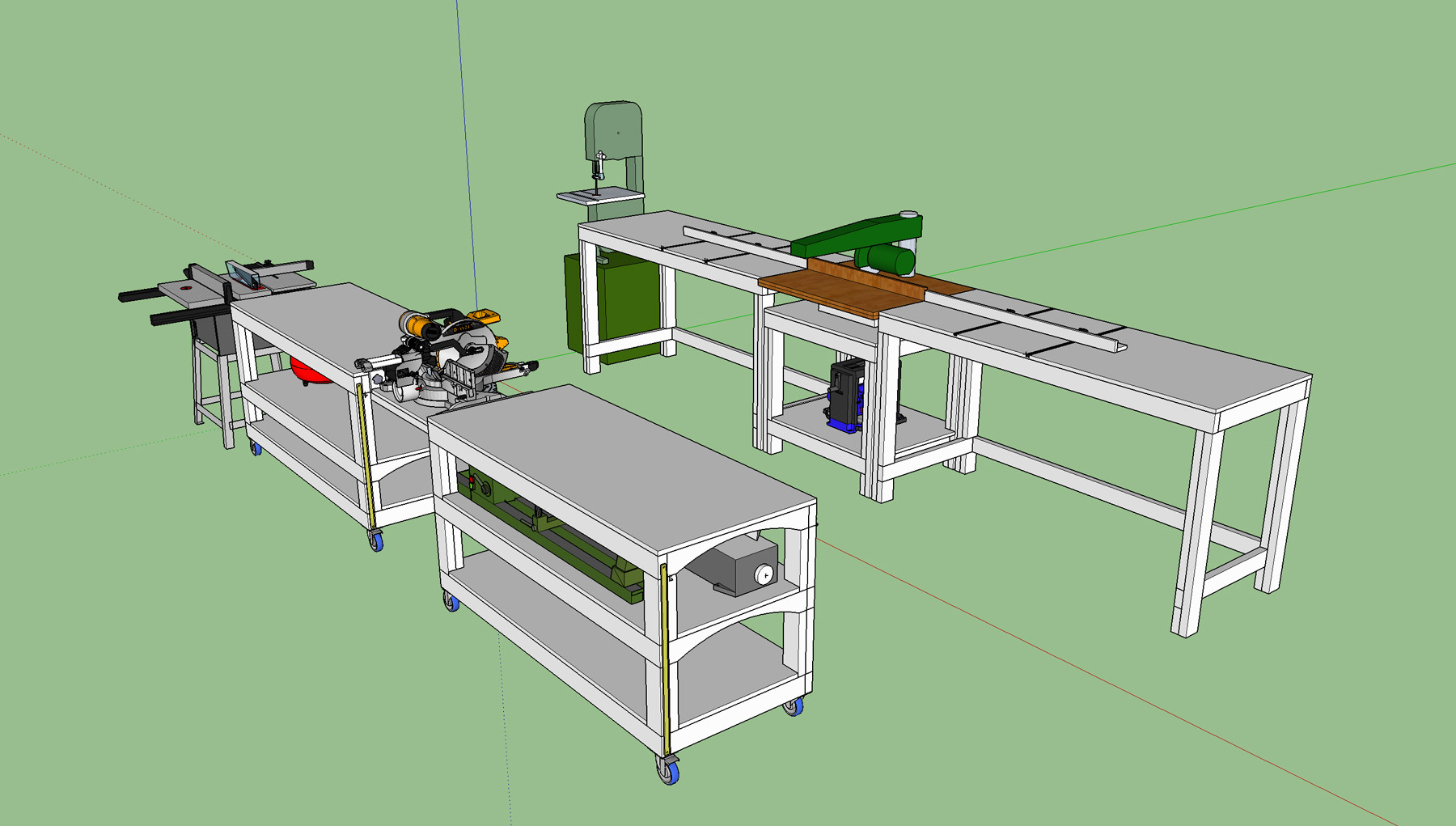 Tommy's Rolling Workbench with Chop Saw Bridge